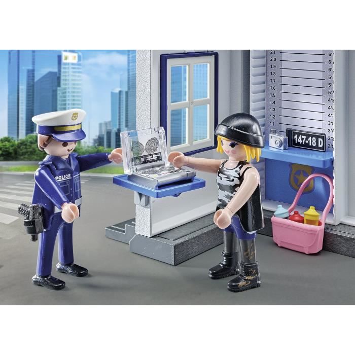 PLAYMOBIL 71733 Salle d'interrogatoire police, relevé d'empreintes, Action Heroes, Les policiers, 38 pieces, Des 4 ans