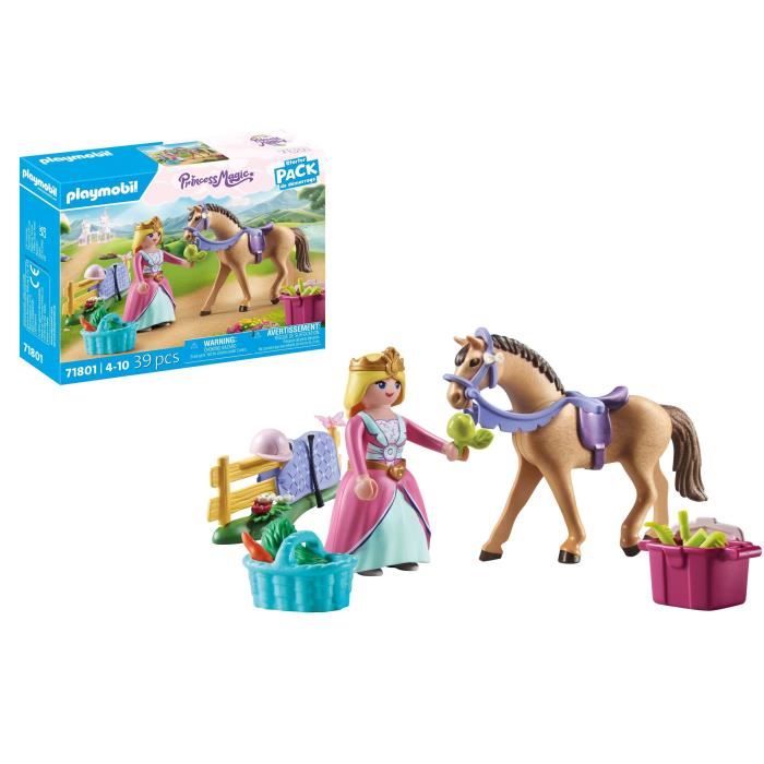 PLAYMOBIL 71801 Princesse cavaliere, cheval et matériel équestre, Princess Magic, 39 pieces, Des 4 ans