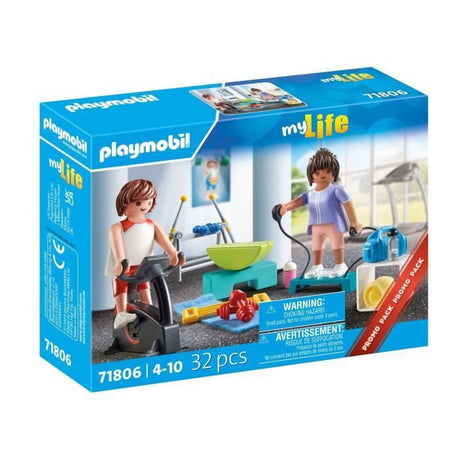 PLAYMOBIL 71806 Sportifs et matériel de fitness, vélo et halteres, My Life, 32 pieces, Des 4 ans