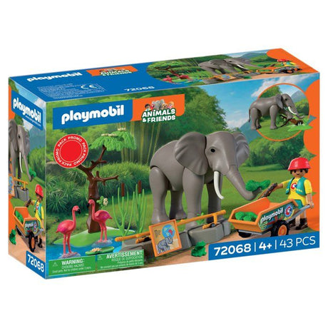 Playmobil 72068 Eléphants et soigneur animalier, My Life, Le Zoo, Promo pack, 43 pieces, Des 4 ans
