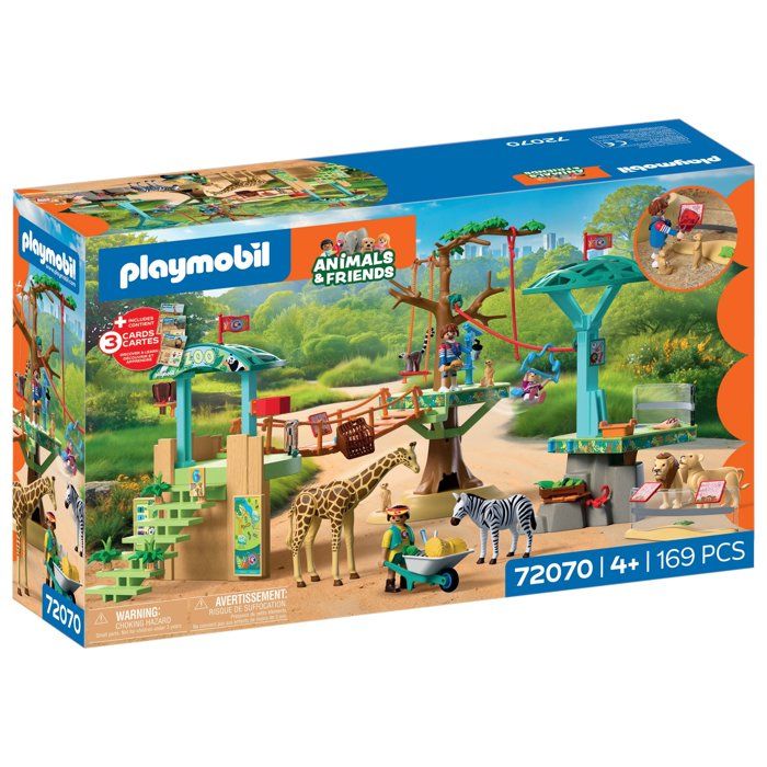 Playmobil 72070 Zoo : Parc aventure au milieu des animaux sauvages, univers miniature, 169 pieces, des 4 ans