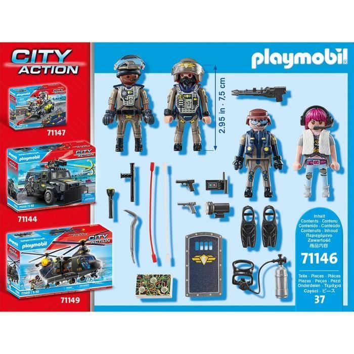 PLAYMOBIL 71146 Equipe des forces spéciales avec bandit, Les policiers, City action, 37 pieces, Des 5 ans