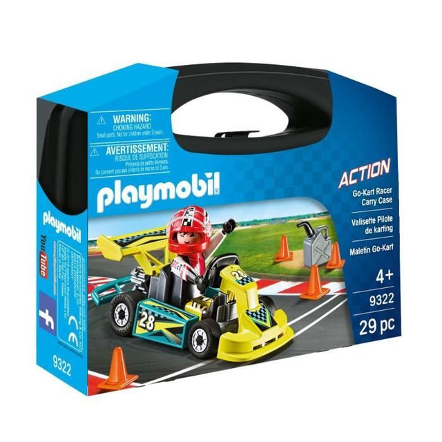 Playmobil 9322 Valisette Pilote de Karting, City Life, Stuntshow, 29 pieces, Des 4 ans