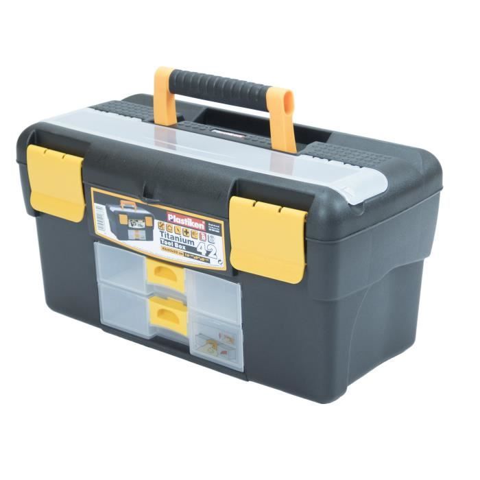 Boîte a outillage - Plastiken - 81042_NOIRE - 42 cm - Titanium - En plastique