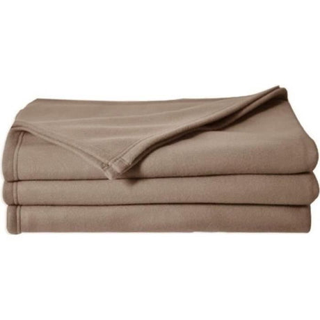 Couverture Polaire Toison d'Or - Poleco - 180 x 220 cm - Coloris Taupe