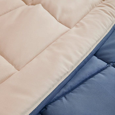 CALGARY - Couette Chaude Microfibre 400gr/m˛ - Pétrole et Mastic - 140 x 200 cm