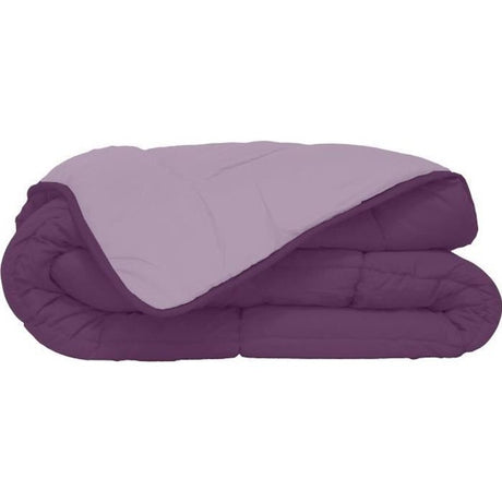 CALGARY - Couette Chaude Microfibre 400gr/m˛ - Prune & Parme - 240 x 260 cm