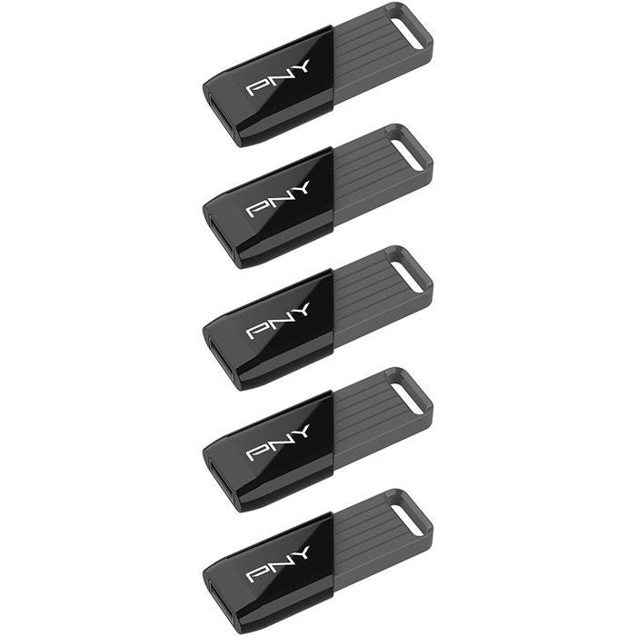 Pack de 5 Clés USB 3.2 - PNY - Attaché X - 32 Go - Jusqu'a 130 Mo/s