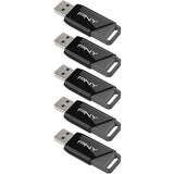Pack de 5 Clés USB 3.2 - PNY - Attaché X - 32 Go - Jusqu'a 130 Mo/s
