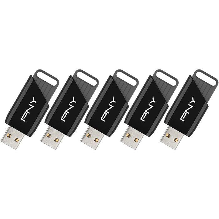 Pack de 5 Clés USB 3.2 - PNY - Attaché X - 32 Go - Jusqu'a 130 Mo/s