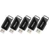 Pack de 5 Clés USB 3.2 - PNY - Attaché X - 32 Go - Jusqu'a 130 Mo/s