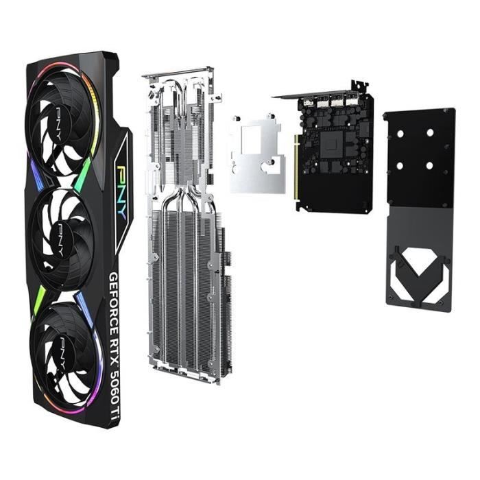 PNY - Carte graphique - GeForce RTX 5060 Ti - 8GB - ARGB Overclocked Triple Fan DLSS 4