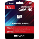 PNY microSD™ Express - Carte mémoire microSDXC - 128 Go - UHS-I U3 V30 A1 - 890/550 Mo/s