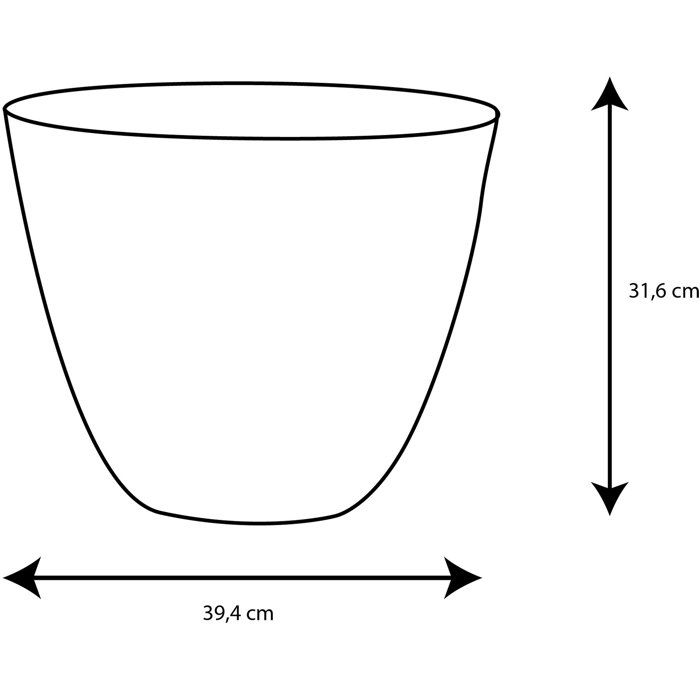 Pot de fleurs Rond Ř 40 cm - EDA - Element - 26,2 L - Intérieur / Extérieur - Ř 39,4 x H. 31,6 cm - Gris Anthracite