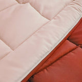 CALGARY - Couette Chaude Microfibre 400gr/m˛ - Gris Galet & Marron Gingembre -220 x 240 cm