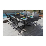 Table de jardin Vita graphite/magma en Aluminium 180/230/280 x100 cm - plateau Kedra