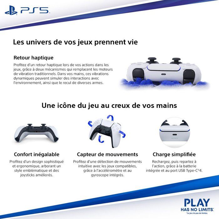 Manette sans fil DualSense - Rhythm Blue I PS5 et PC
