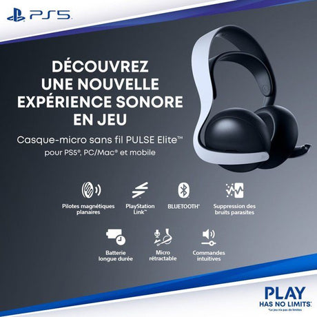 Casque-micro sans fil PULSE Elite - Midnight Black
