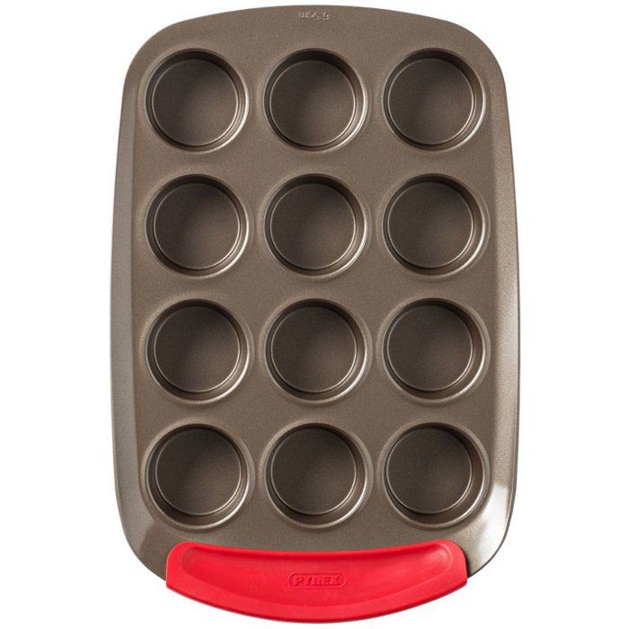 Moule ŕ muffin - PYREX - 1452002 - En acier carbonne - Antiadhésif - 12 trous