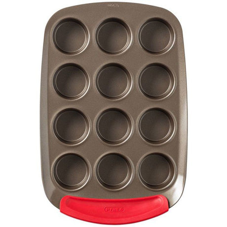Moule ŕ muffin - PYREX - 1452002 - En acier carbonne - Antiadhésif - 12 trous