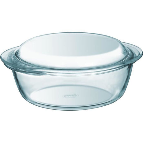Lot de 2 cocottes - PYREX - Verre - Rond - 1,6 L