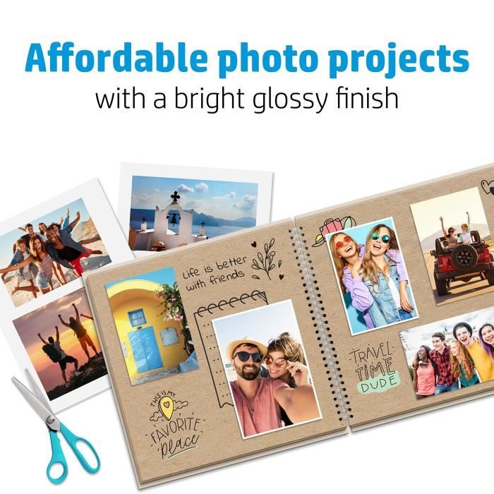 Papier photo brillant HP Everyday - 100 feuilles/A4/210 x 297 mm - Polyvalent 200 g/m˛