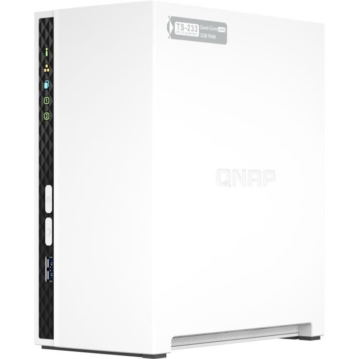 Serveur NAS Qnap TS-233 - 2 baies (Blanc)