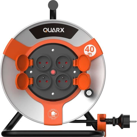 Enrouleur - QUARX - Chantier - 40m, H07RN-F. 3G2,5mm˛, tambour métallique
