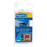 Agrafes galvanisées RAPID - Fil plat - N°970/10 mm