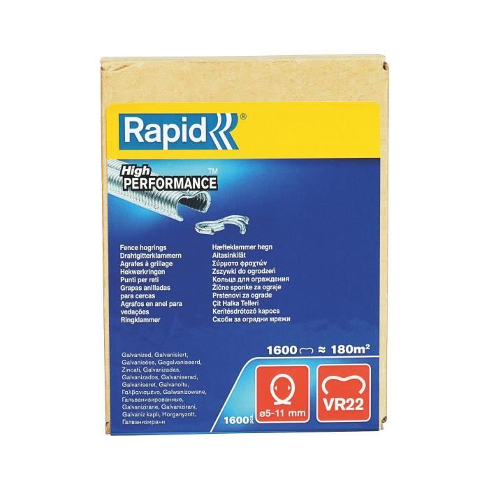 RAPID 1600 agrafes VR22 galvanisées