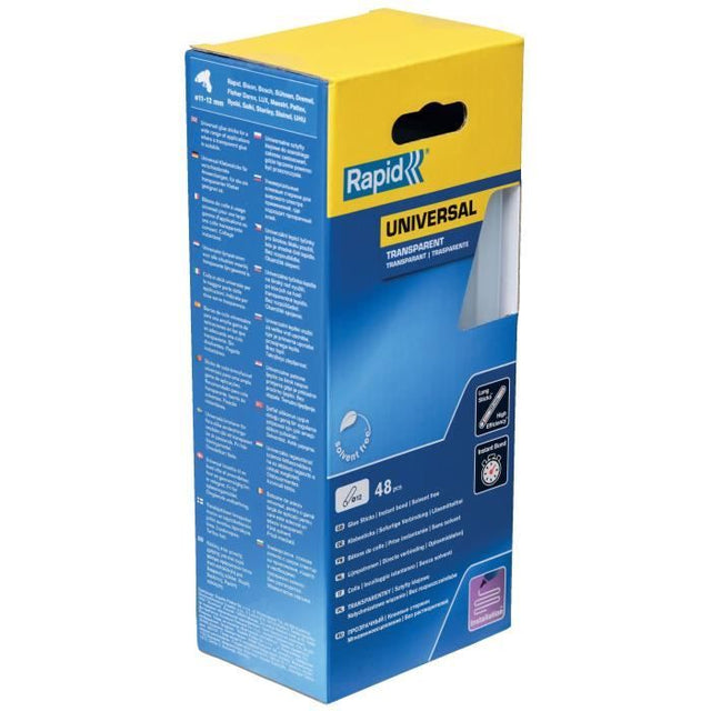 Colle Transparente Ř12mm - RAPID - 190mm x48 sticks (880g) - Colle chaude - Boîte - (5001411)