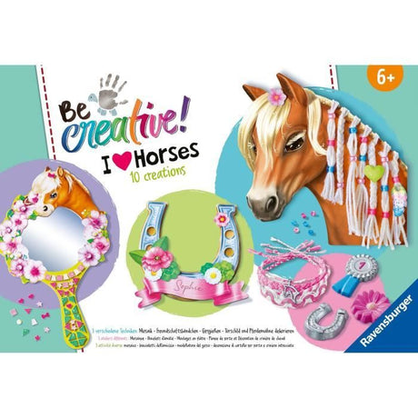 Ravensburger-Be Creative Cheval–kit Multi-activités Horses–10 créations–Activité détente et créative–Des 7 ans–238751