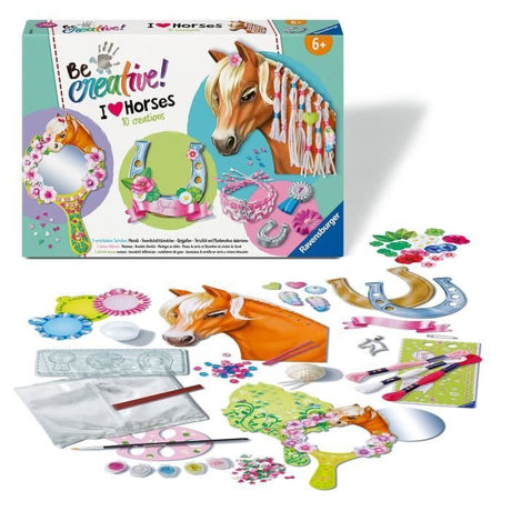 Ravensburger-Be Creative Cheval–kit Multi-activités Horses–10 créations–Activité détente et créative–Des 7 ans–238751