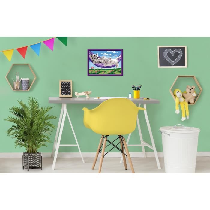 CreArt Kids 18x24cm Chatons dans le hamac, Kit de peinture par numéros Numéro d'Art, Des 9 ans, 25828, Ravensburger
