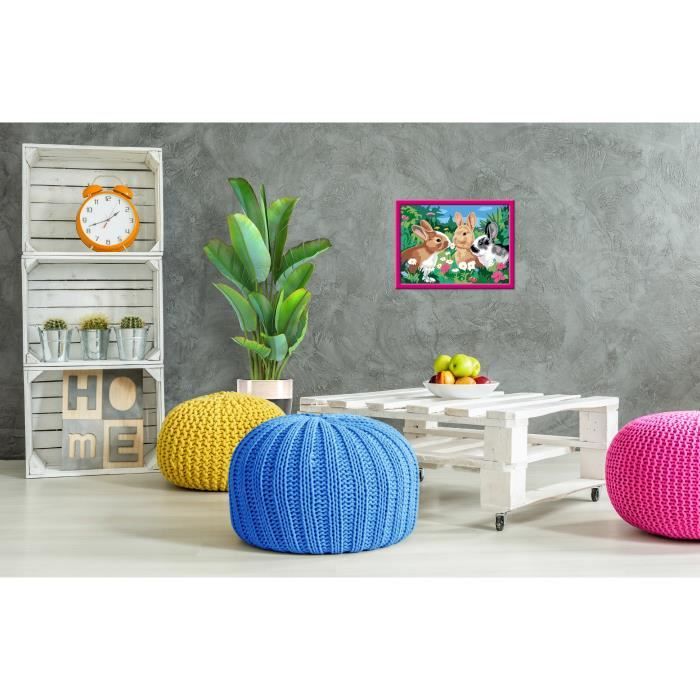 CreArt Kids 31x21cm Lapins dans le pré, Kit de peinture par numéros Numéro d'Art, Des 9 ans, 25847, Ravensburger