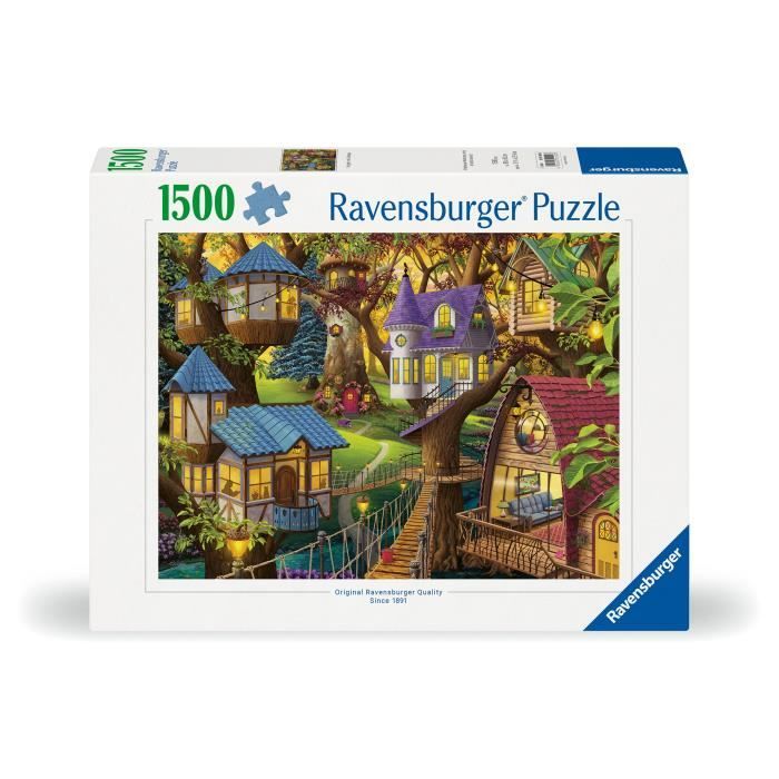 Puzzle 1500 pieces : Crépuscule a la cime des arbres