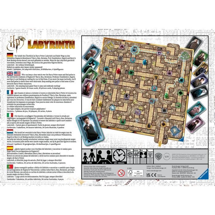 Labyrinthe Harry Potter, Jeu de société,  Chasse au trésor dans un labyrinthe en mouvement, Des 7 ans, Ravensburger