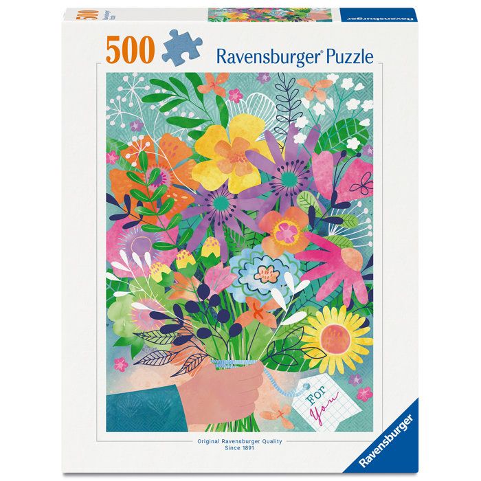 Ravensburger - Puzzle 500 pieces - Saint-Valentin en fleurs - des 12 ans - Puzzle de qualité supérieure - 12001795