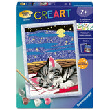 Ravensburger – CreArt Kids 18x24cm – Numéro d'Art – Chat reve – Kit de peinture par numéros – Des 7 ans – 12023227