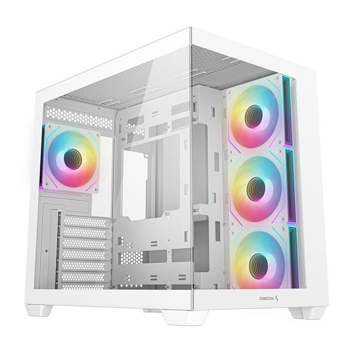 Boitier PC - DEEPCOOL - R-CG530-WHADA4-G-1 - Mini tour - Format Mini-ITX / Micro-ATX / ATX & Micro-ATX - 4 ventilateurs ARGB - Blanc