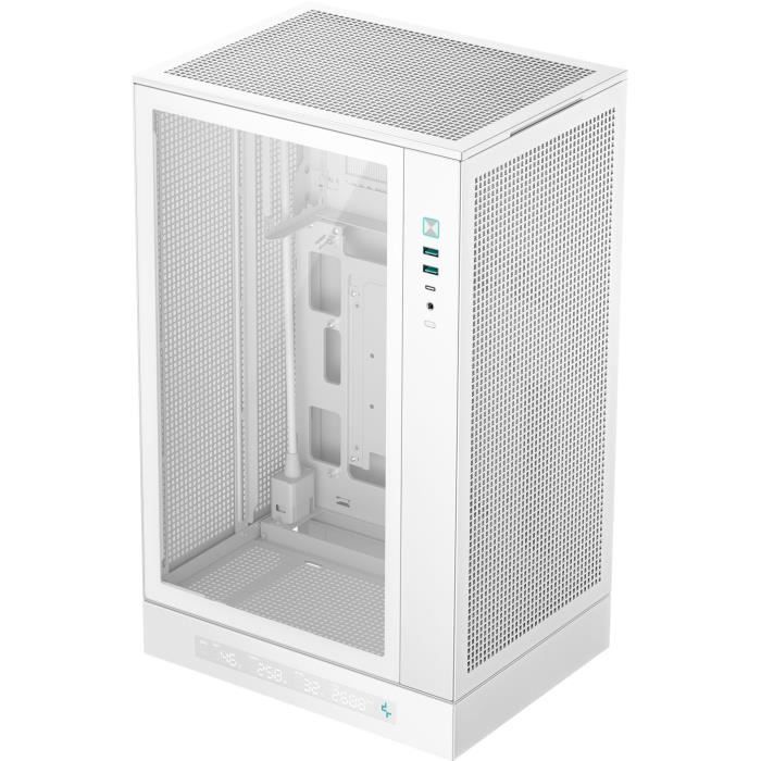 Boîtier PC sans alimentation - DEEPCOOL - CH270 Digital - Mini tour - Format M-ATX - 1x120mm RGB inclus + affichage digital - Blanc