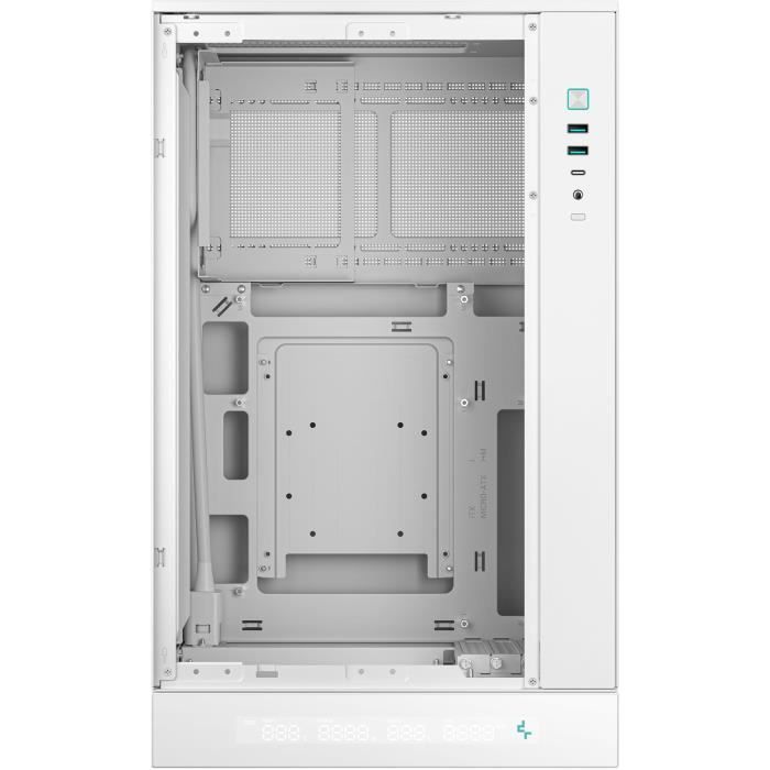 Boîtier PC sans alimentation - DEEPCOOL - CH270 Digital - Mini tour - Format M-ATX - 1x120mm RGB inclus + affichage digital - Blanc