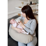 BÉABA - Big Flopsy™ - Coussin de grossesse et d'allaitement - Fleur de coton - 180 cm - Lin