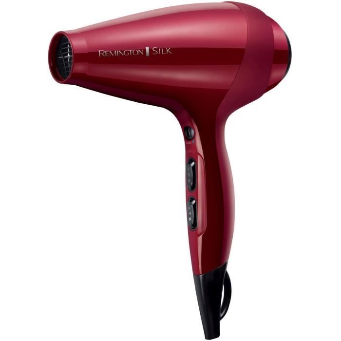 Sèche-Cheveux Remington AC9096 Silk Ionique Grille Céramique Protéine de Soie, Moteur AC Professionnel, Fonction turbo  2400W