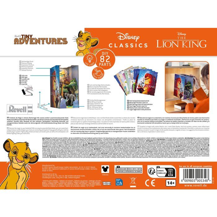 Book Nook - Kit DIY a construire Maquette 3D Serre Livre - REVELL - Tiny Adventures - Disney - Le Roi Lion - LED