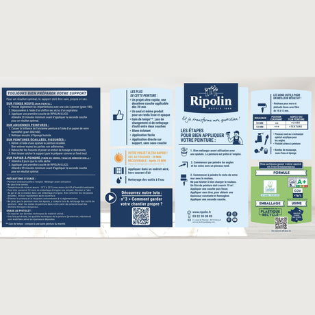 Peinture murs et plafonds - Blanc - Mat - RIPOLIN - Illico - 10 L