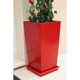 Pot de fleurs - RIVIERA - Nuance - Carré - 38 x 38 x H 69 cm - 67 L - Rouge