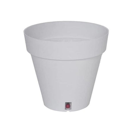 Pot de fleurs rond - RIVIERA - LOFT - Plastique - D29,5 x H27 cm - Blanc