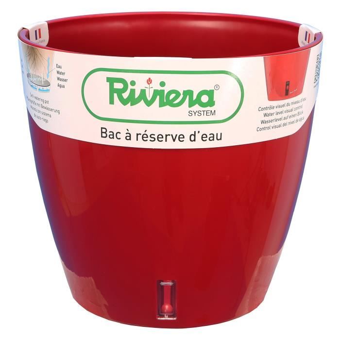 Pot de fleurs avec réserve d'eau - RIVIERA - EVA NEW Rond - Ř 36 x H 33 cm - Rouge