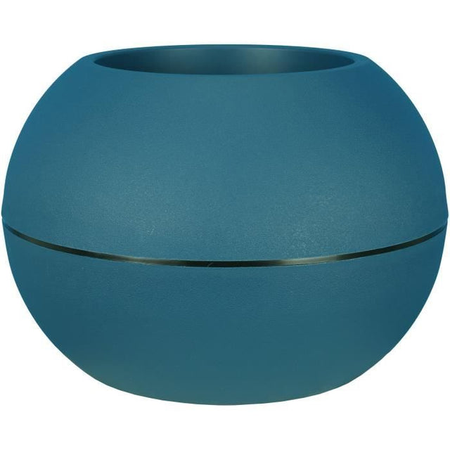 Pot de fleurs rond - RIVIERA - GRANIT BOULE - Plastique - D50 H34,5 cm - Bleu
